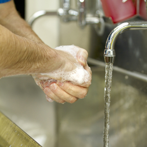 Washing hands to prevent norovirus from spreading
