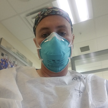 Travel nurse in PPE to fight COVID-19