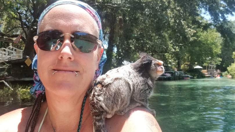 Friends with a marmoset - a with a unique travel nurse lifestyle