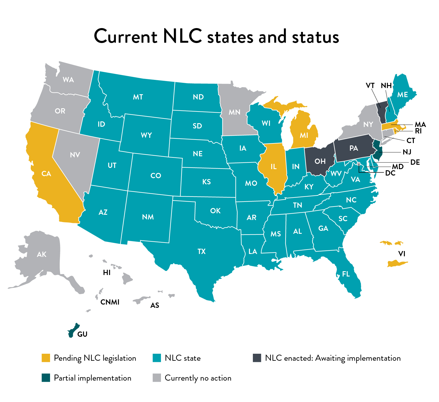 NLC states map as of 11/1/2021