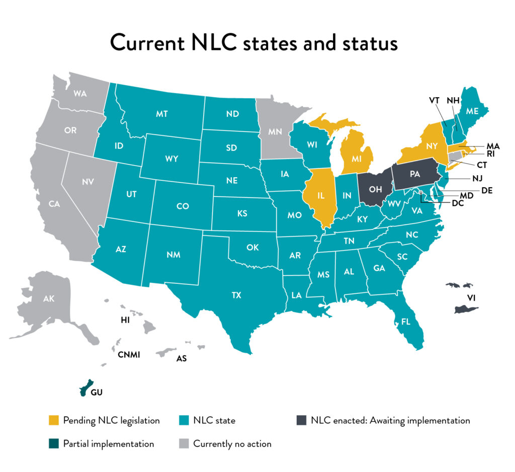 NLC states map as of 5/13/2022