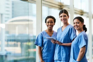 Picture of three smiling nurses