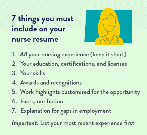 Infographic - 7 things to include on nurse resume